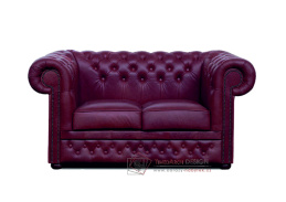 CHESTERFIELD LORD, pohovka 2-křeslo, kůže bordó
