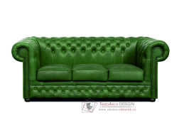 CHESTERFIELD LORD, pohovka 3-křeslo, kůže zelená
