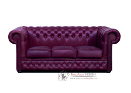 CHESTERFIELD LORD, pohovka 3-křeslo, kůže bordó