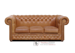 CHESTERFIELD LORD, pohovka 3-křeslo, kůže koňak