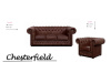 CHESTERFIELD LORD, sedací souprava 3+1+1, kůže hnědá