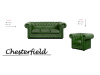 CHESTERFIELD LORD, sedací souprava 3+1+1, kůže zelená