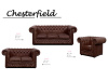 CHESTERFIELD LORD, sedací souprava 3+2+1, kůže hnědá