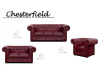 CHESTERFIELD LORD, sedací souprava 3+2+1, kůže bordó