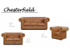 CHESTERFIELD LORD, sedací souprava 3+2+1, kůže koňak