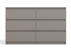 MALVÍNA M6, komoda se 6-ti zásuvkami 120-30cm, šedý jíl