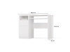PETROS, psací stůl - levý, bílá
