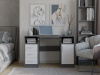 DELVIN, psací stůl, antracit / bílá