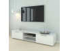 MATEO 189, televizní stolek se 2-ma zásuvkami, bílá / bílý lesk