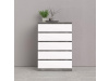 SIMPLICITY 231, komoda s 5-ti zásuvkami, beton / bílý lesk