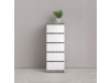 SIMPLICITY 233, komoda s 5-ti zásuvkami, beton / bílý lesk
