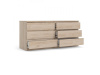 SIMPLICITY 232, komoda se 6-ti zásuvkami, jackson hickory
