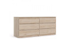 SIMPLICITY 232, komoda se 6-ti zásuvkami, jackson hickory