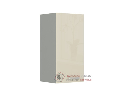 PRADO, horní skříňka 40 G-72, šedá / krémový lesk