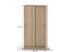 BETTY 4 BE04-003-00, šatní skříň s posuvnými dveřmi 90cm, dub sonoma