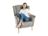 BELEK, designové křeslo, látka Lux 26 capuccino / Evo 26 vzor