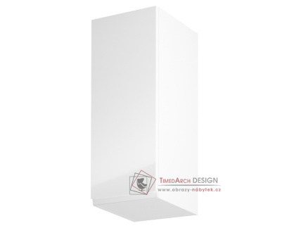 AURORA, horní kuchyňská skříňka G30 - levá, bílá / bílý lesk