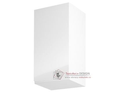 AURORA, horní kuchyňská skříňka G40 - levá, bílá / bílý lesk