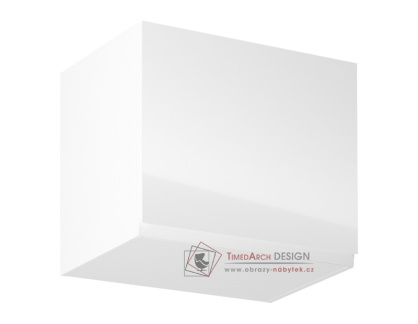 AURORA , horní kuchyňská skříňka G50K, bílá / bílý lesk