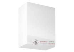 AURORA, horní kuchyňská skříňka G601F - pravá, bílá / bílý lesk