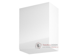 AURORA, horní kuchyňská skříňka G601F - levá, bílá / bílý lesk