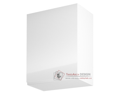 AURORA, horní kuchyňská skříňka G601F - levá, bílá / bílý lesk