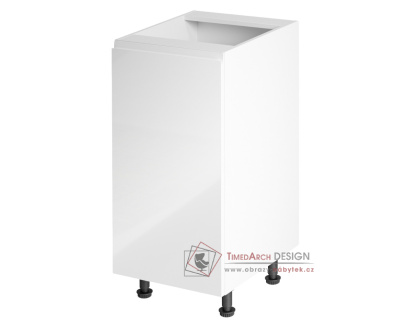 AURORA, dolní kuchyňská skříňka D40 - levá, bílá / bílý lesk