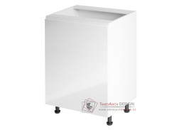 AURORA, dolní kuchyňská skříňka D601F - levá, bílá / bílý lesk