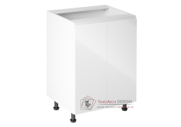 AURORA, dolní kuchyňská skříňka D602F, bílá / bílý lesk