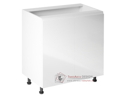 AURORA, dolní kuchyňská skříňka D80, bílá / bílý lesk