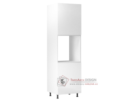 AURORA, potravinová skříň D60P - pravá, bílá / bílý lesk