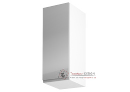 AURORA, horní kuchyňská skříňka G30 - levá, bílá / šedý lesk