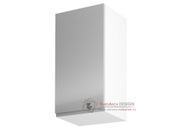 AURORA, horní kuchyňská skříňka G40 - levá, bílá / šedý lesk