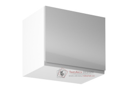 AURORA , horní kuchyňská skříňka G50K, bílá / šedý lesk