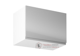 AURORA, horní kuchyňská skříňka G60K, bílá / šedý lesk