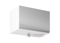 AURORA, horní kuchyňská skříňka G60KN, bílá / šedý lesk