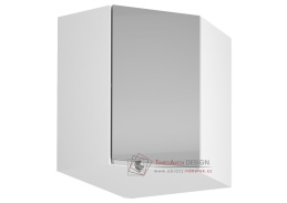 AURORA, horní rohová skříňka G60N - pravá, bílá / šedý lesk
