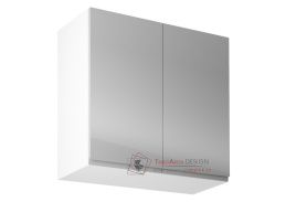 AURORA, horní kuchyňská skříňka G80, bílá / šedý lesk