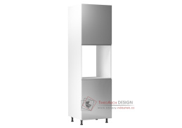 AURORA, potravinová skříň D60P - pravá, bílá / šedý lesk