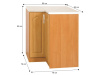 LORA MDF NEW KLASIK, dolní rohová skříňka S90 / 90 - levá, olše
