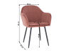 ZIRKON, jídelní designové křeslo, černá / látka růžovo-hnědá Velvet