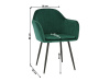 ZIRKON, jídelní designové křeslo, černá / látka smaragdová Velvet