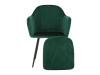 ZIRKON, jídelní designové křeslo, černá / látka smaragdová Velvet