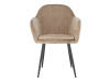 ZIRKON, jídelní designové křeslo, černá / látka šedo-hnědá Taupe Velvet