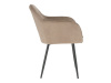 ZIRKON, jídelní designové křeslo, černá / látka šedo-hnědá Taupe Velvet