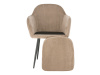 ZIRKON, jídelní designové křeslo, černá / látka šedo-hnědá Taupe Velvet