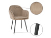 ZIRKON, jídelní designové křeslo, černá / látka šedo-hnědá Taupe Velvet