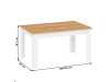 LANZETTE S, jídelní stůl rozkládací 135-184x86cm, bílá alba / dub craft zlatý