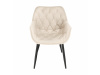 FEDRIS, jídelní designové křeslo, černá / látka velvet béžová