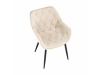 FEDRIS, jídelní designové křeslo, černá / látka velvet béžová